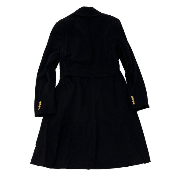 Lauren Ralph Lauren Wool Pea Coat Womens Black Double Breasted Jacket L - Picture 2 of 4